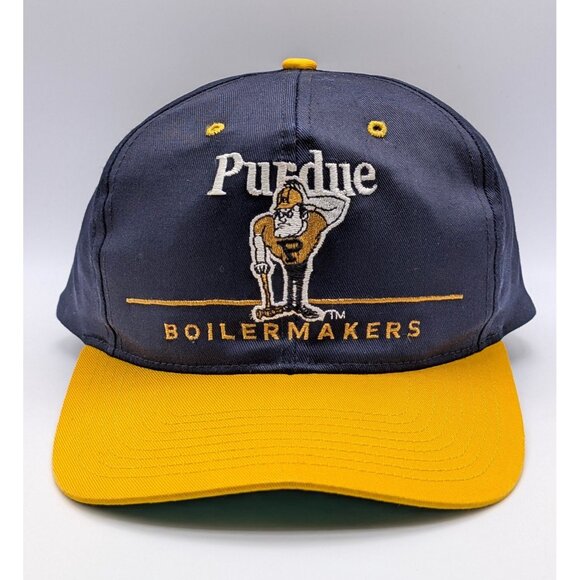 Vintage PURDUE BOILERMAKERS Snapback Hat Cap Twins Enterprise VTG Indiana Mascot - Picture 2 of 5